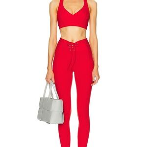 Year of Ours Red Lace-Up Leggings